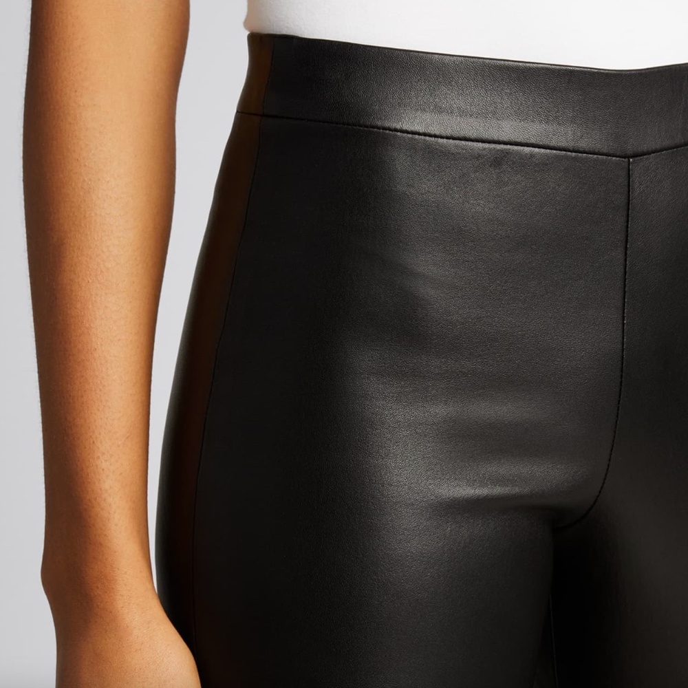 THEORY $900 black leather pants/leggings, size 6 worn once - fabulous + sexy